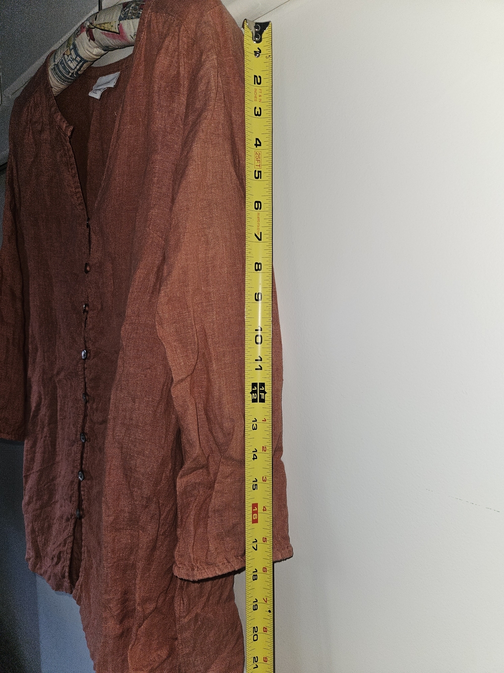 J. Jill Rust Button-Front Linen Top - Picture 4 of 7